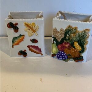 NWT & Vintage 1990s Ceramic Totes - Set of 2